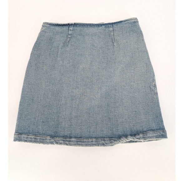 Retrofete Willa Skirt Womens S Light Wash Blue Denim Button Mini Skirt Festival - Picture 3 of 11